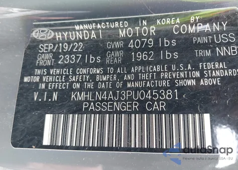 2023 Hyundai Elantra Hybrid Limited from USA, damaged, VIN KMHLN4AJ3PU045381